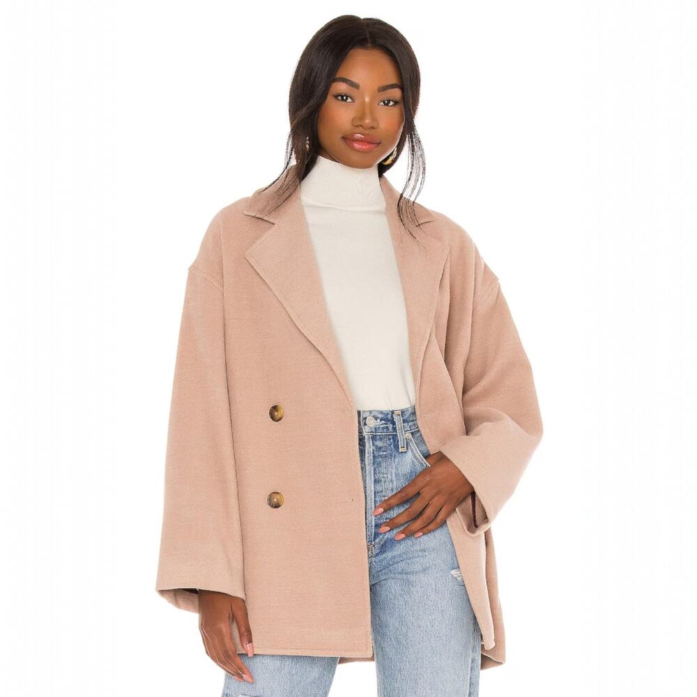 Free People Hannah Slouchy Blazer Coat in Camel Size XS